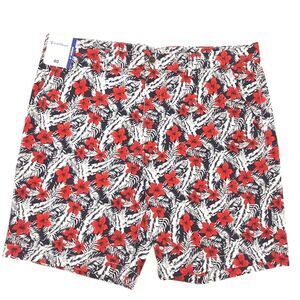 Caribbean Shorts Mens Size 40 Flat Front Tropical Floral Palm Vacation Travel